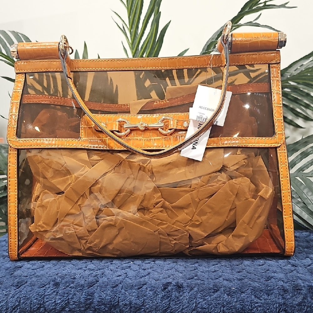 NWT CATO Transparent ORANGD STADIUM Handbag.